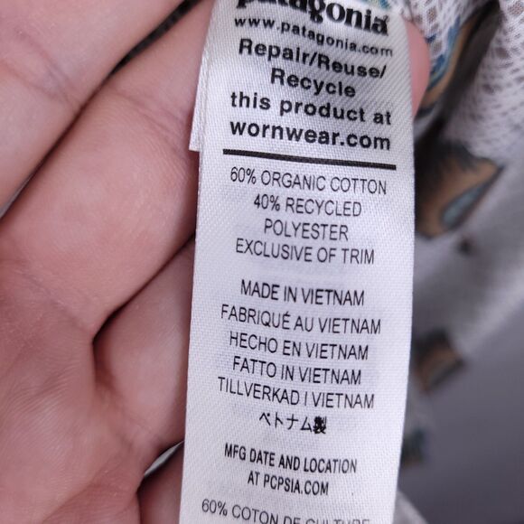 Patagonia Shirt Mens Small Floral Go To Sienna Clay Button Down Organic Cotton - Picture 10 of 11